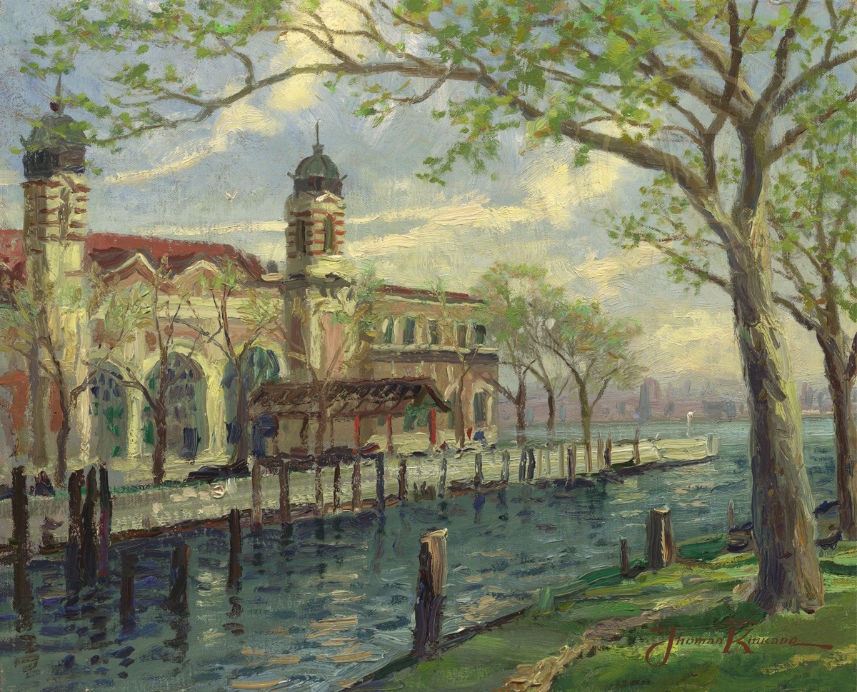 1200x969 Ellis Island Limited Edition Art The Thomas Kinkade Company - Ellis Island Painting