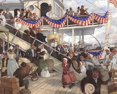 408x327 Ellis Island .36x48 Oil On Canvas Philadelphia Today - Ellis Island Painting