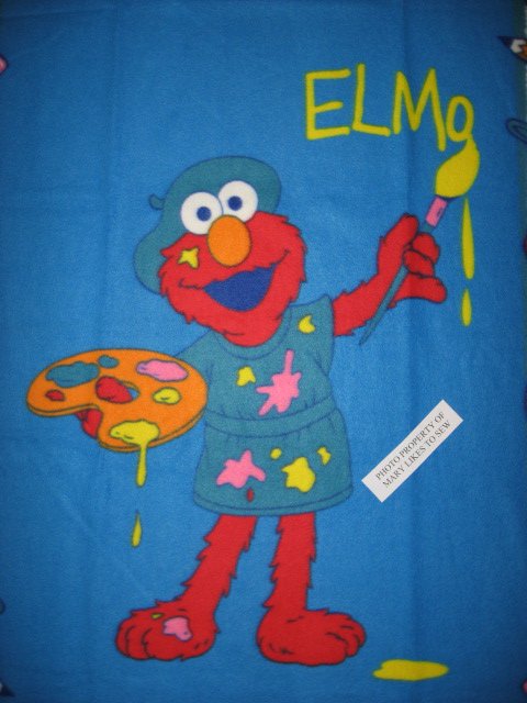 480x640 Sesame Street Elmo The Painter Very Rare Piece Child Bed Size - Elmo Painting