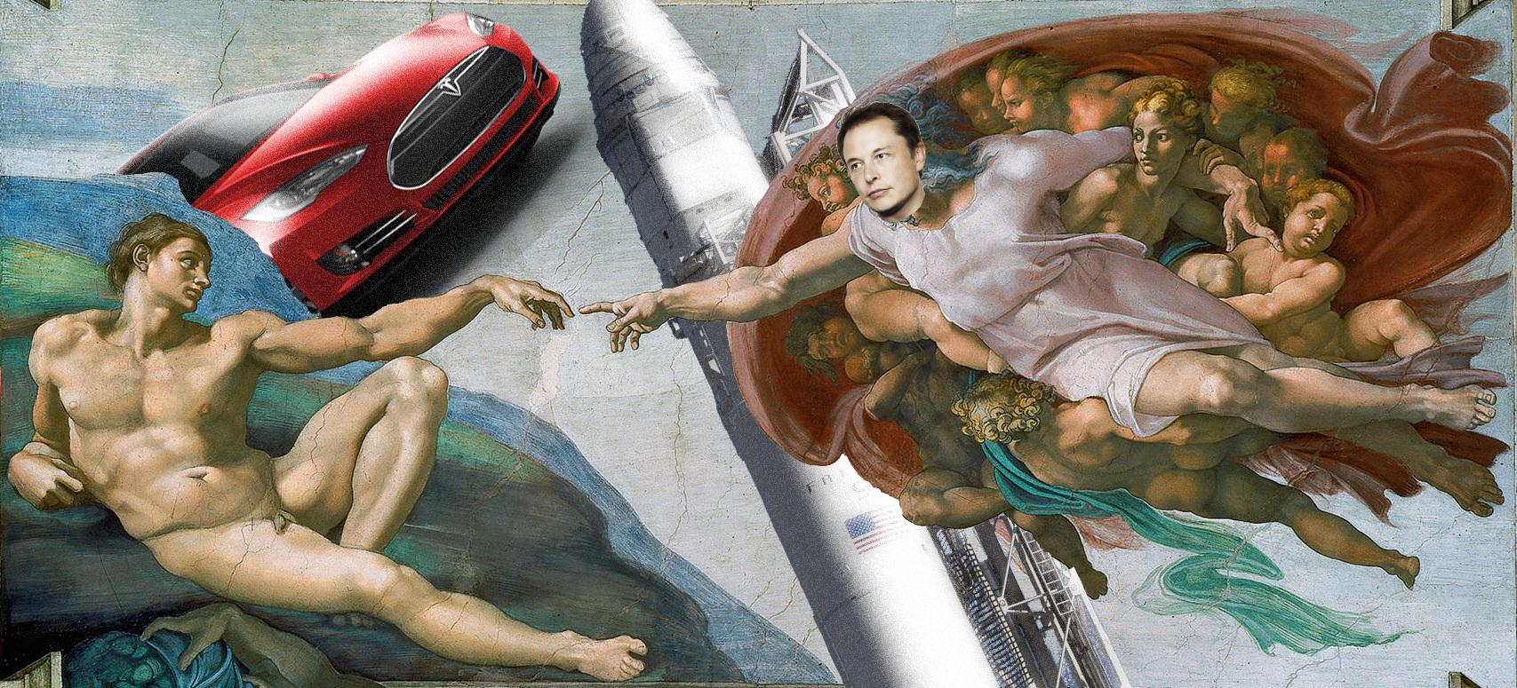 1707x775 Elon Musk Is Not The God We Deserve, But The One We Need - Elon Musk Painting