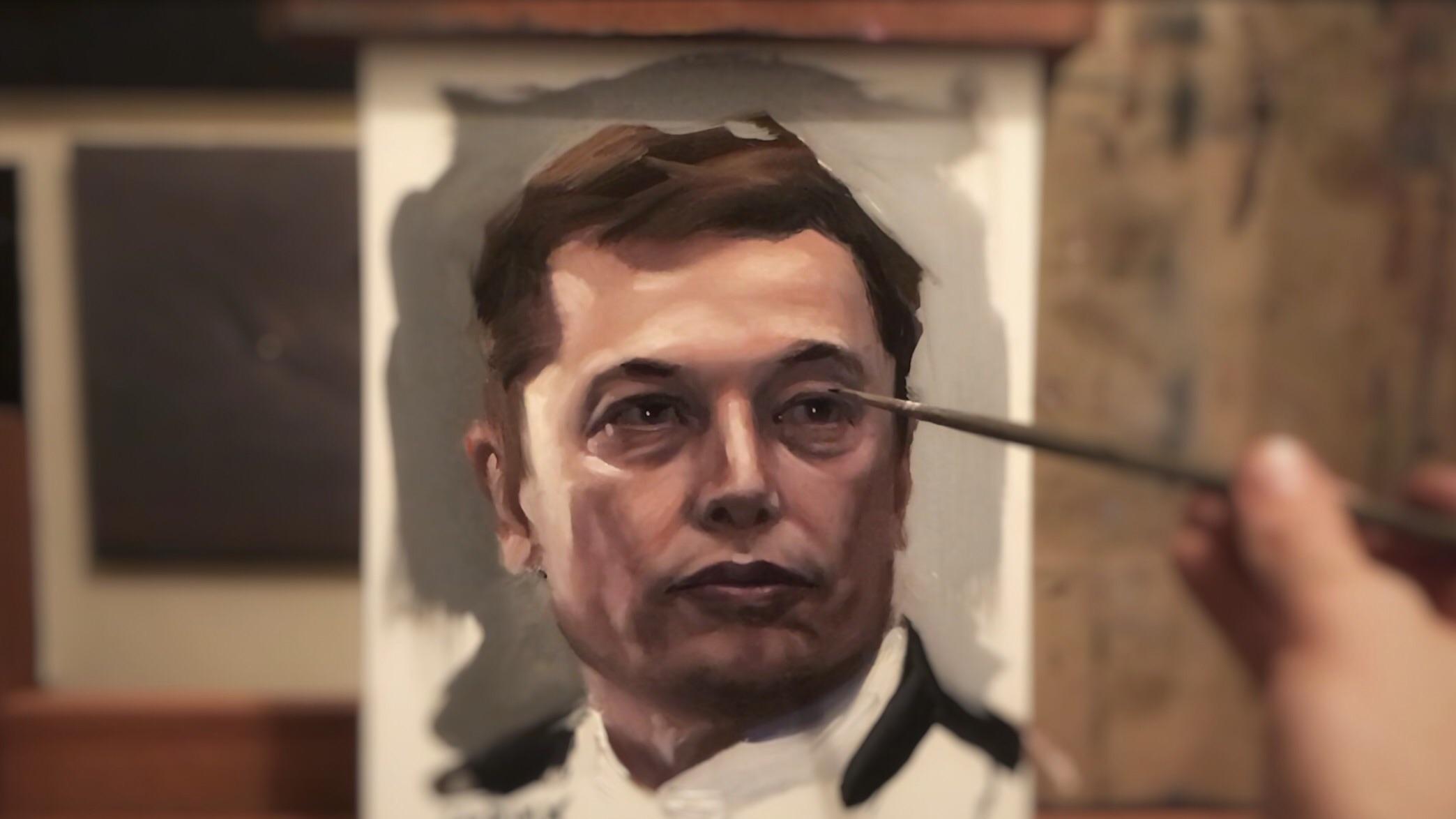 2088x1174 Oil Painting Of Elon Musk Elonmusk - Elon Musk Painting