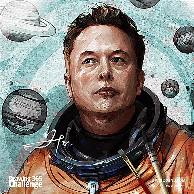 Elon Musk Painting at PaintingValley.com | Explore collection of Elon