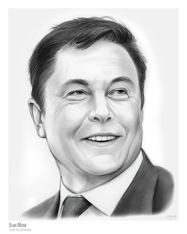 600x751 Elon Musk Art Print By Greg Joens - Elon Musk Painting