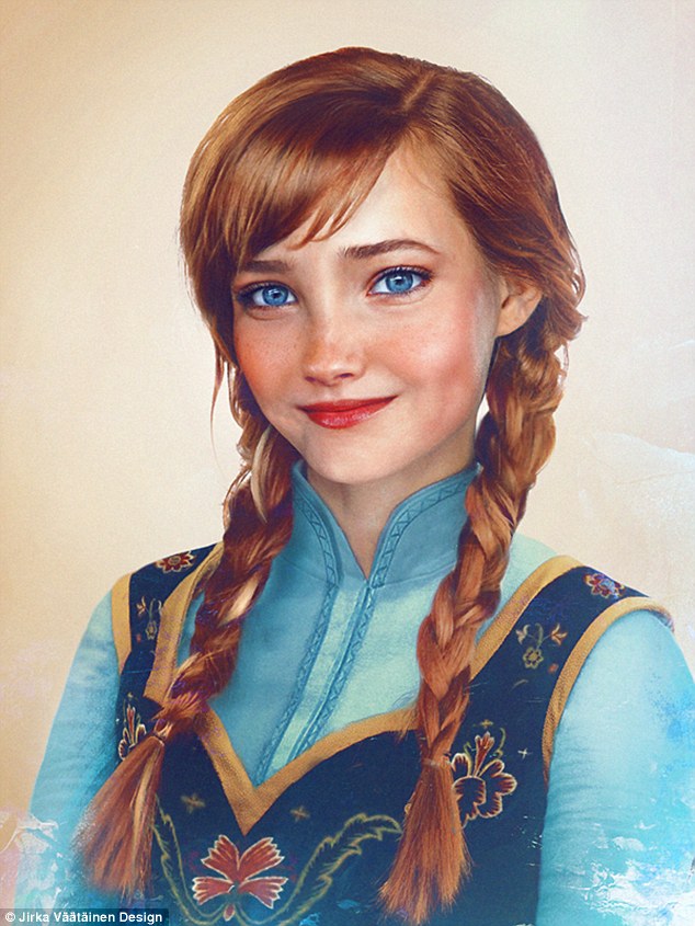 634x845 Digital Portraits Reveal How Frozen's Elsa And Anna Would Look As - Elsa Anna Painting