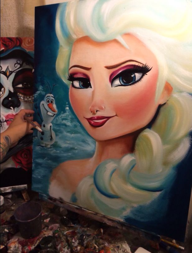 617x814 Elsa Frozen Fan Art Oil Painting My Art Life Art - Elsa Painting