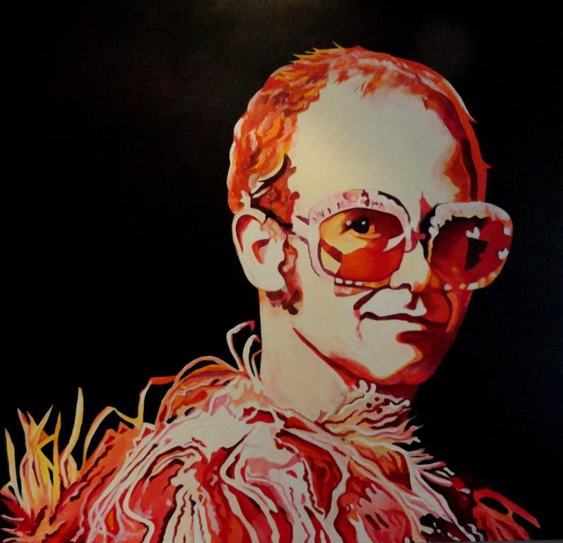 797x768 Original Painting Wells - Elton John Painting