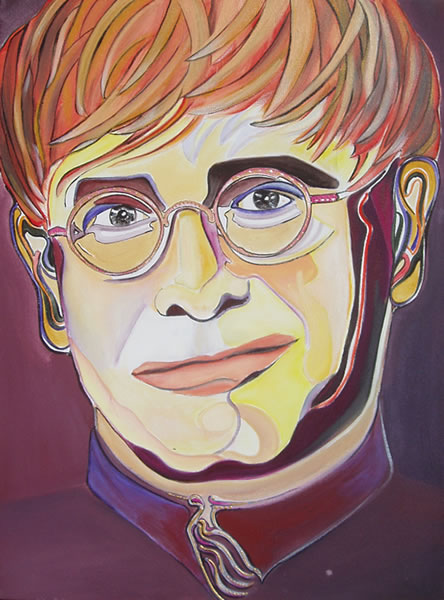 444x600 Portrait Of Elton John - Elton John Painting