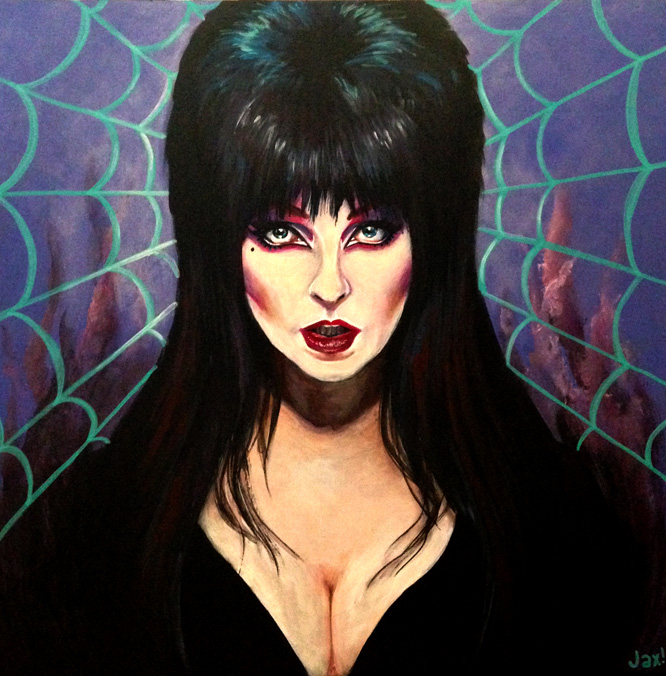 666x676 Elvira Mistress Of The Dark By Caffeinese - Elvira Painting
