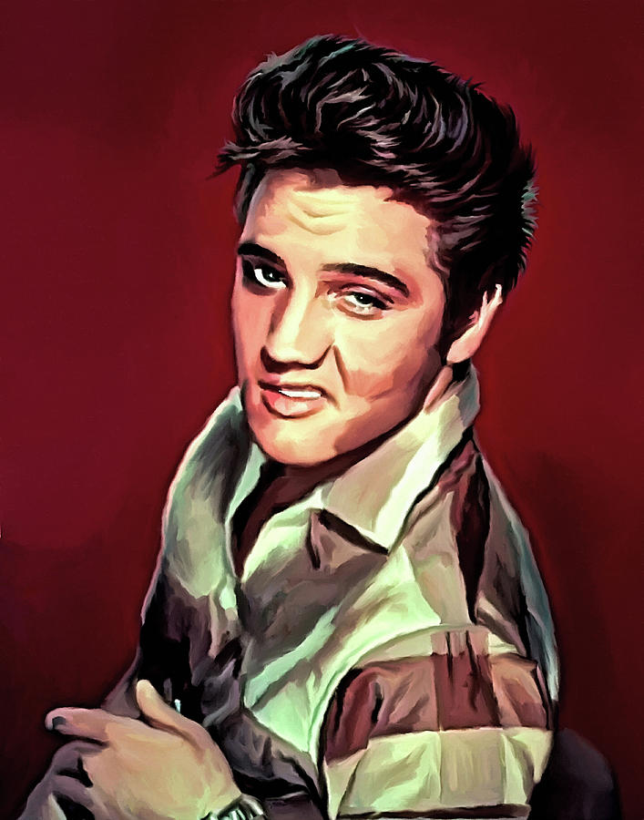707x900 Elvis Presley Portrait Painting Painting By Andres Ramos - Elvis Painting