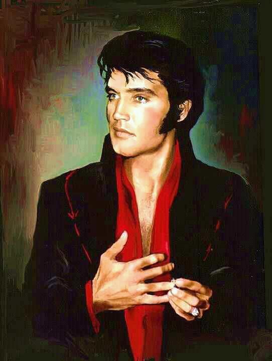 542x720 Painting Of Elvis Presley In 1969 By Betty Harper Art - Elvis Painting