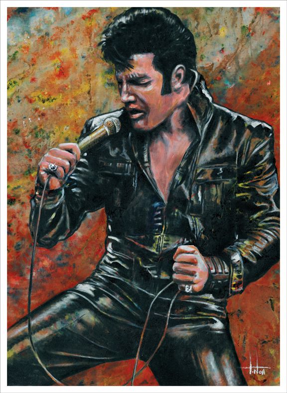 576x787 Rock Al Oleo Elvis Presley And Caricatures - Elvis Painting