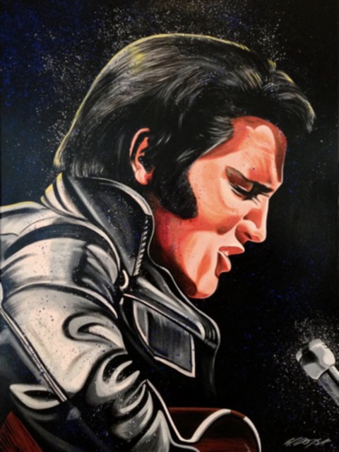 480x640 Bill Lopa Artwork Elvis Presley Original Painting Acrylic - Elvis Painting