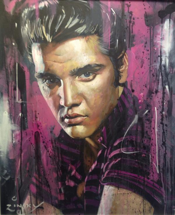600x736 Clarendon Fine Art On Twitter Painting Of The Day Elvis Presley - Elvis Painting