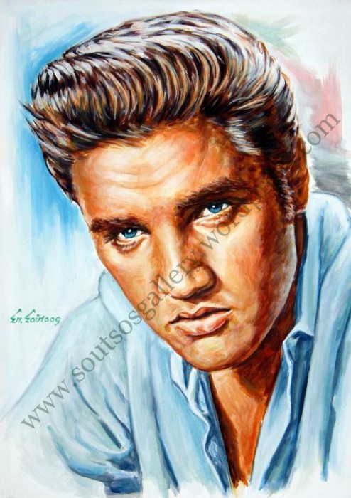 494x700 Elvis Presley 1957 Original Painting Portrait - Elvis Presley Canvas Painting
