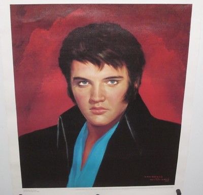 400x383 Original Painting Portrait Of Elvis Presley On Canvas 1979 - Elvis Presley Canvas Painting