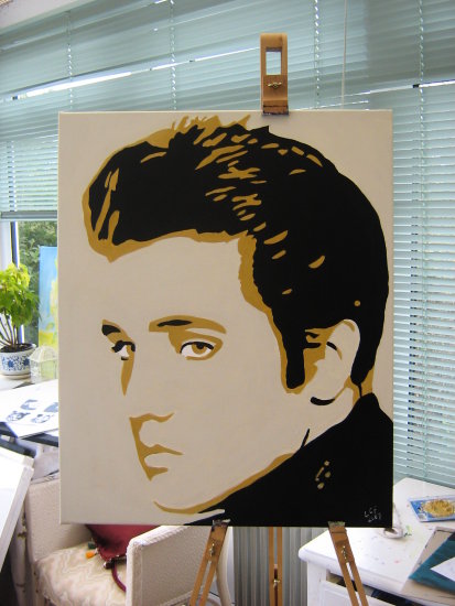 413x550 Dexter777's Fotothing - Elvis Presley Canvas Painting