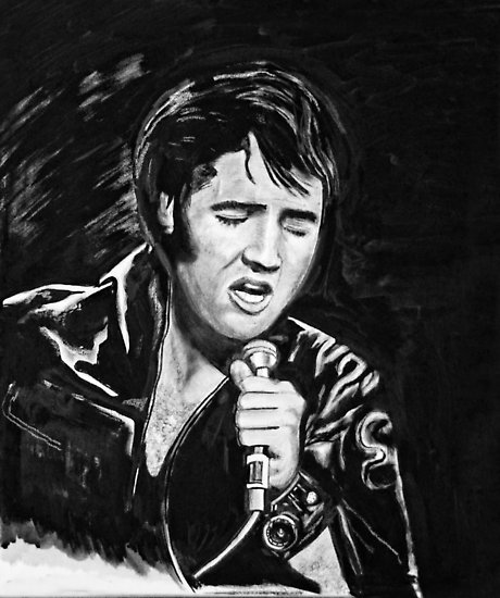460x550 Elvis Presley Painting Posters By Britishyank Redbubble - Elvis Presley Painting