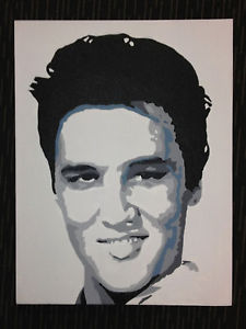 225x300 Original Elvis Presley Pop Art Canvas Acrylic Painting. Great Wall - Elvis Presley Painting