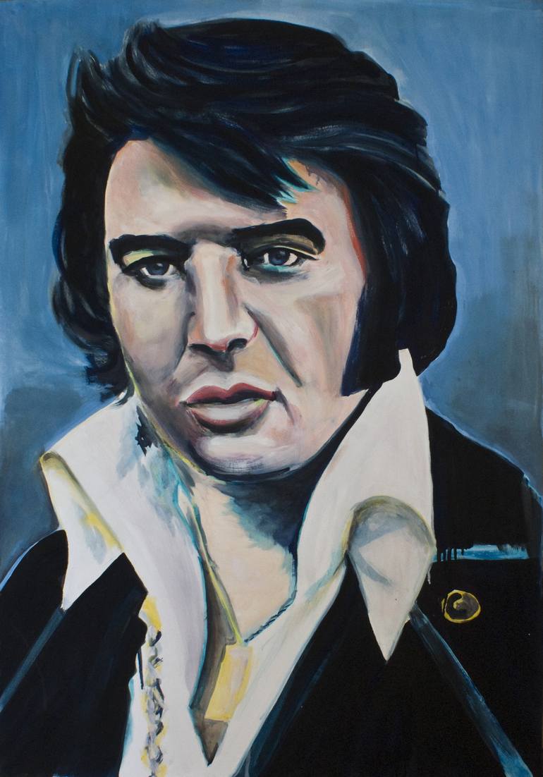 770x1102 Saatchi Art Forever Young Elvis Presley Painting By Angela Peters - Elvis Presley Painting