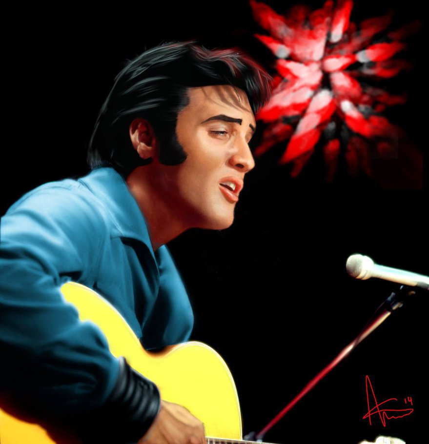 879x910 Elvis Presley Digital Painting. By Jedimasteradi - Elvis Presley Painting