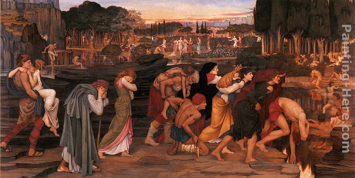 720x361 John Roddam Spencer Stanhope The Waters Lethe By The Plains - Elysium Painting