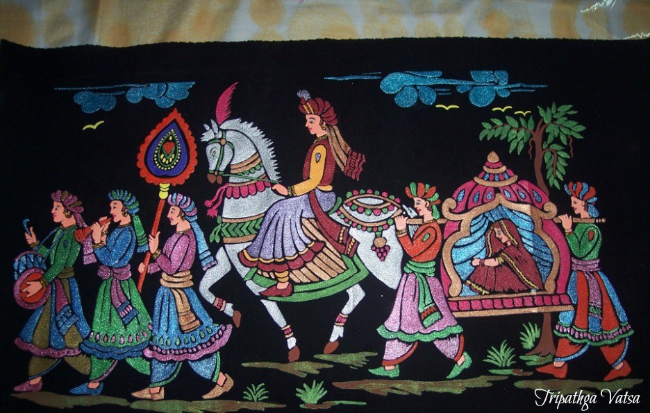 936x596 The Groom And His Bride (Emboss Painting) - Emboss Painting