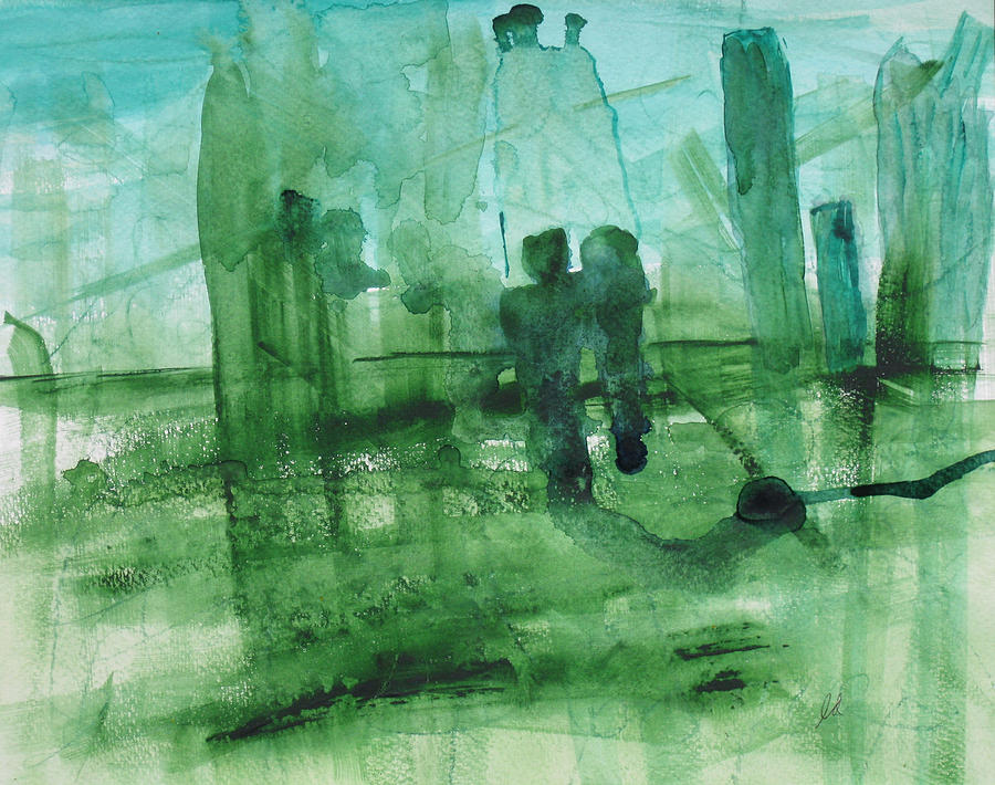 900x710 Emerald City Painting By Lawrence Dugan - Emerald City Painting