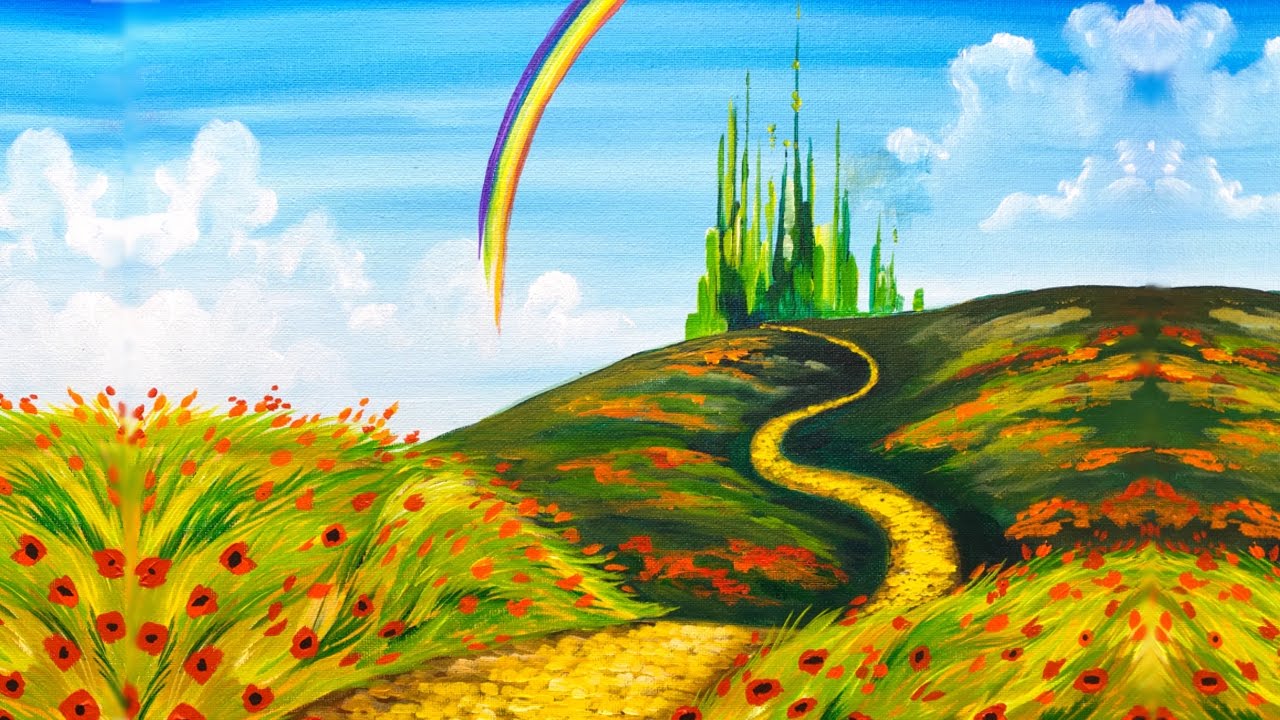 1280x720 Emerald City Step By Step Acrylic Painting On Canvas For Beginners - Emerald City Painting