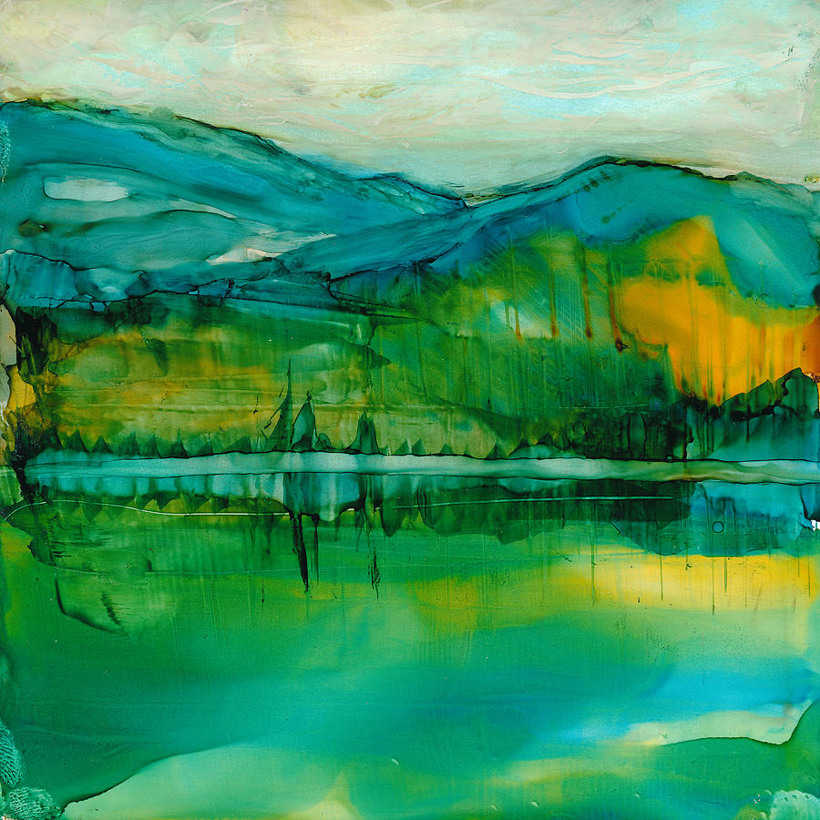 900x900 Emerald Lake Painting By Teri Jones - Emerald Painting