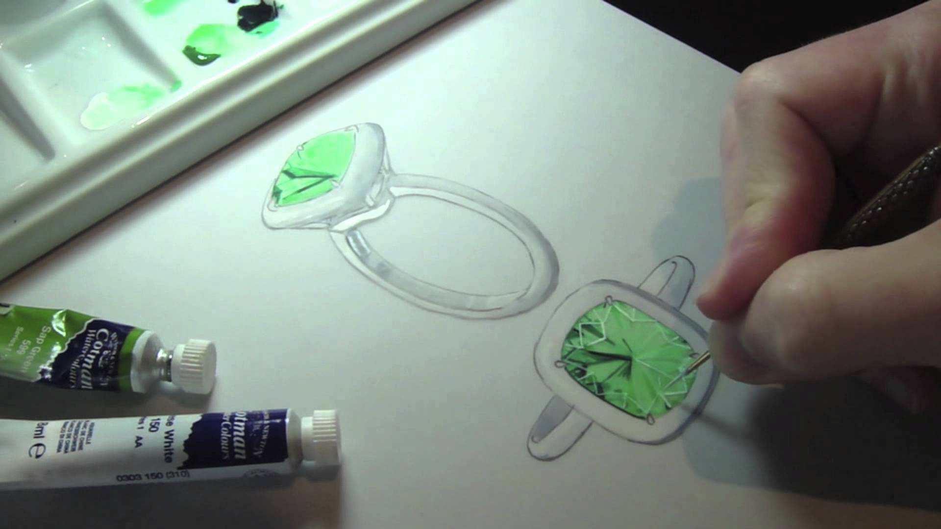 1920x1080 Emerald Ring Design By Rdg. - Emerald Painting