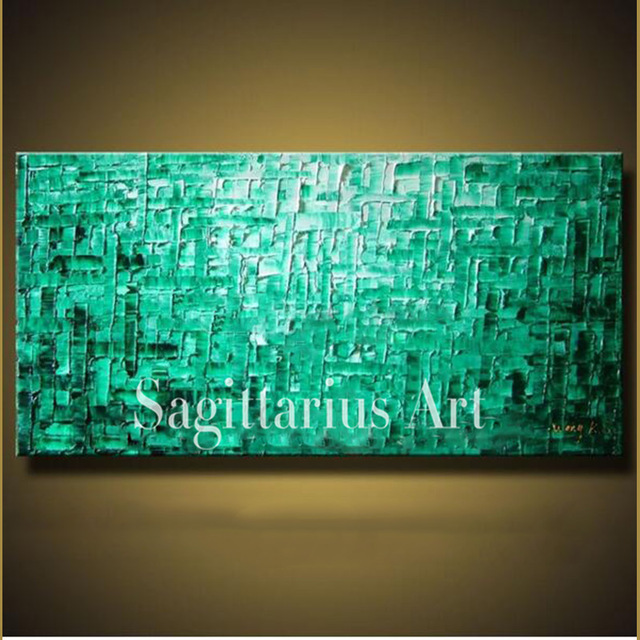 640x640 Hand Painted High Quality Wall Art Painting Abstract Emerald Color - Emerald Painting