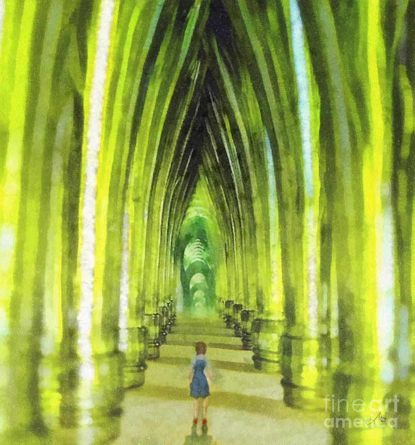 839x900 Visiting Emerald City Painting By Mo T - Emerald Painting