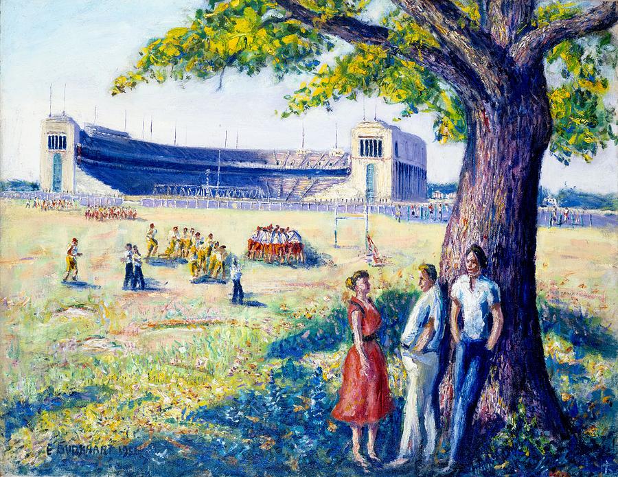 900x695 Football Practice Painting By Emerson Burkhart - Emerson Painting
