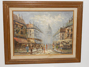 300x225 Impressionist Oil On Canvas Painting, Paris Street Scene, 12x 16 - Emerson Painting