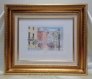 300x258 Irish Artist Edward Emerson Vintage Rainbow Row Charleston, Sc - Emerson Painting