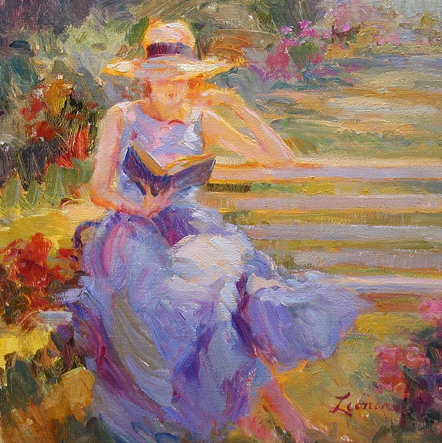 897x900 Reading Emerson Painting By Diane Leonard - Emerson Painting