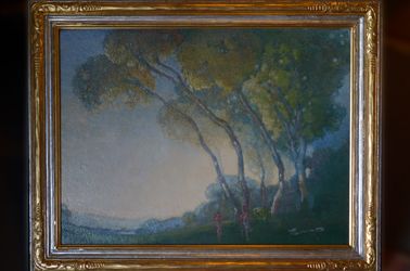 378x250 Sold Trees And Figures Oil Painting By W. C. Emerson Warmboe - Emerson Painting