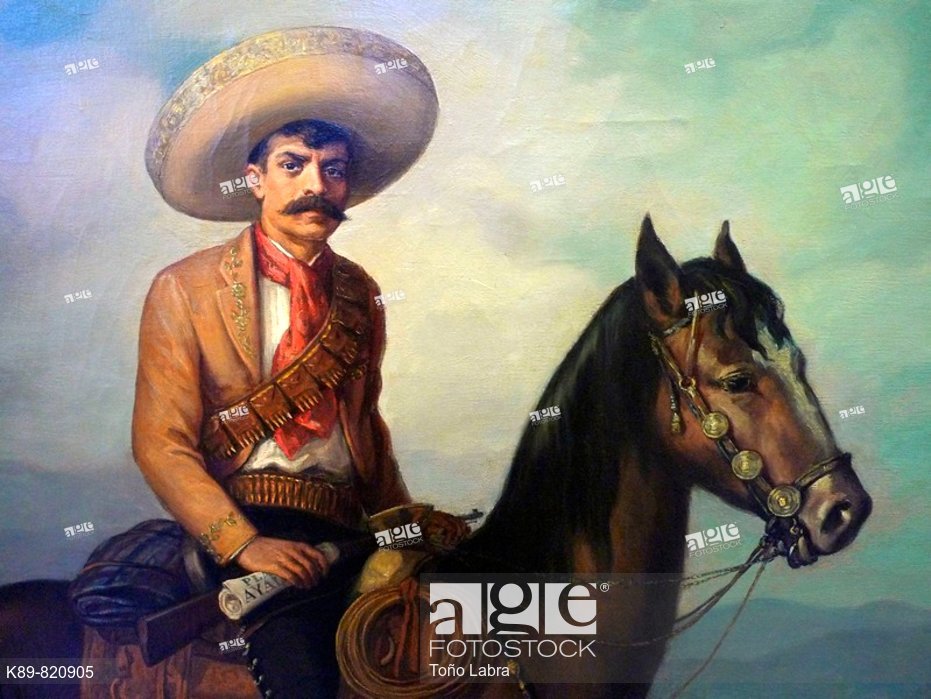931x699 Emiliano Zapata Oil Painting. Castillo De Chapultepec. Ciudad De - Emiliano Zapata Painting