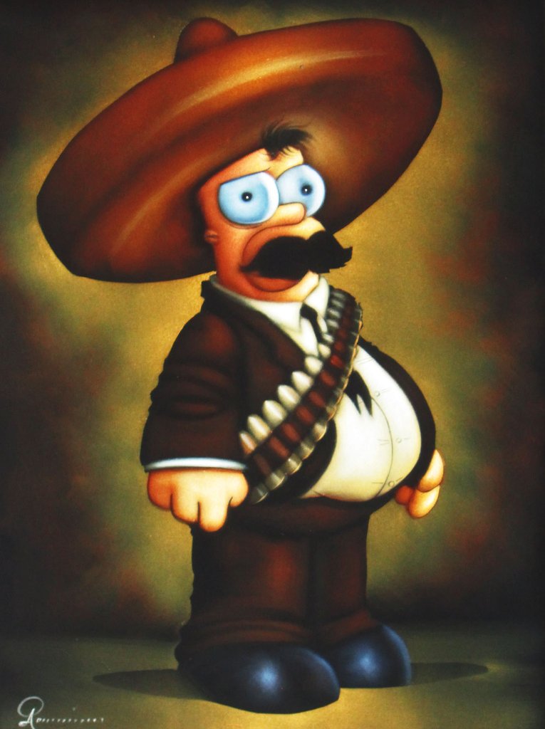 765x1024 Homer Simpson As Emiliano Zapata Portrait, Oil Painting Portrait - Emiliano Zapata Painting