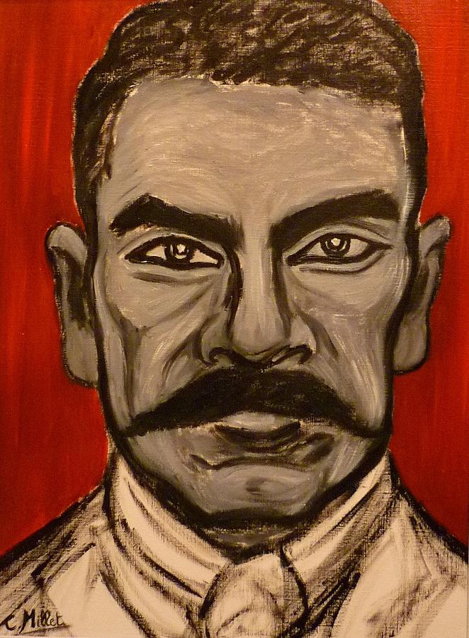 662x900 Portrait Of Emiliano Zapata Painting By Cindy Millet - Emiliano Zapata Painting