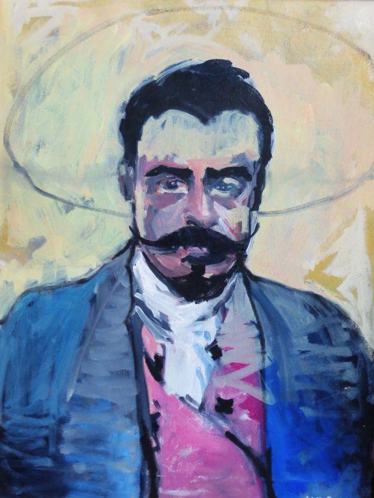 770x1027 Saatchi Art Emiliano Zapata Painting By Gerald Ross - Emiliano Zapata Painting