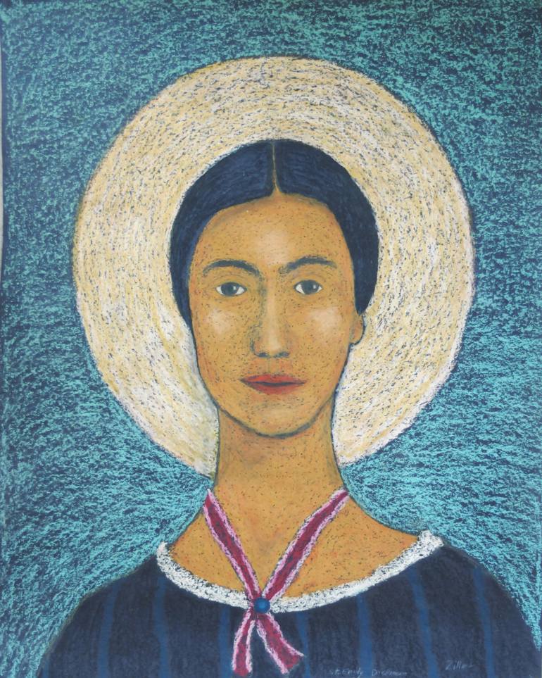 770x963 Saatchi Art St. Emily Dickinson Drawing By Bob Ziller - Emily Dickinson Painting