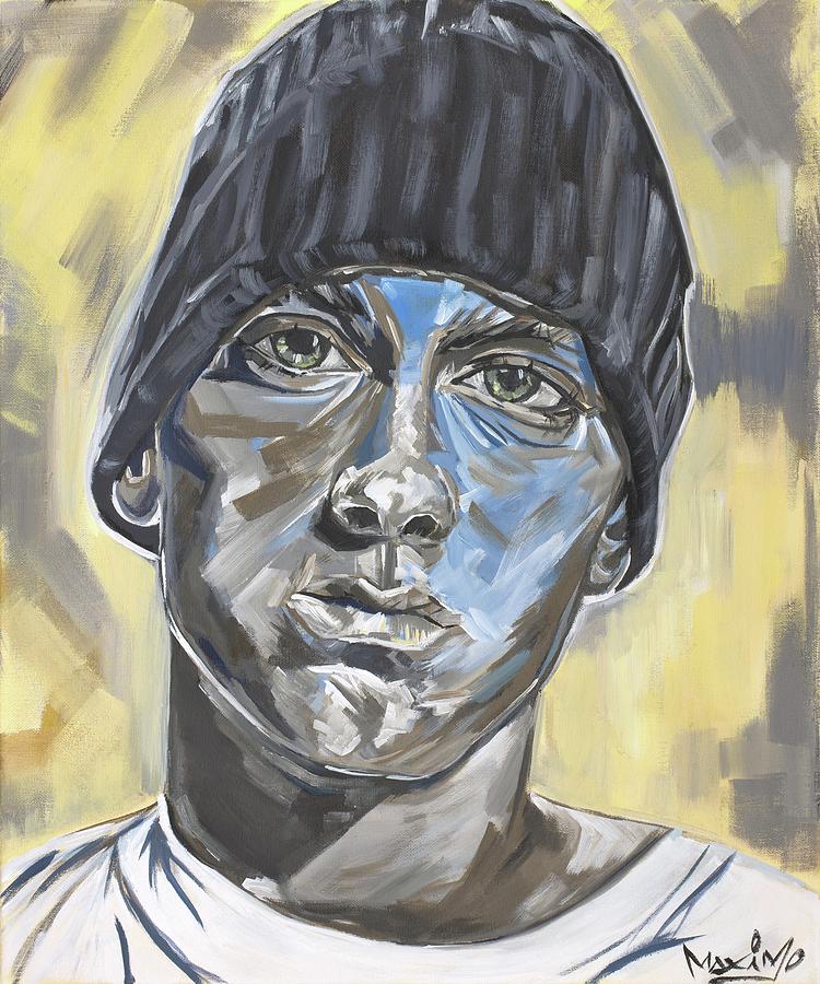 750x900 Eminem Painting By Dan Maximo - Eminem Painting