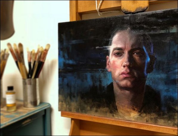 597x454 Check Out This Awesome Eminem Painting - Eminem Painting