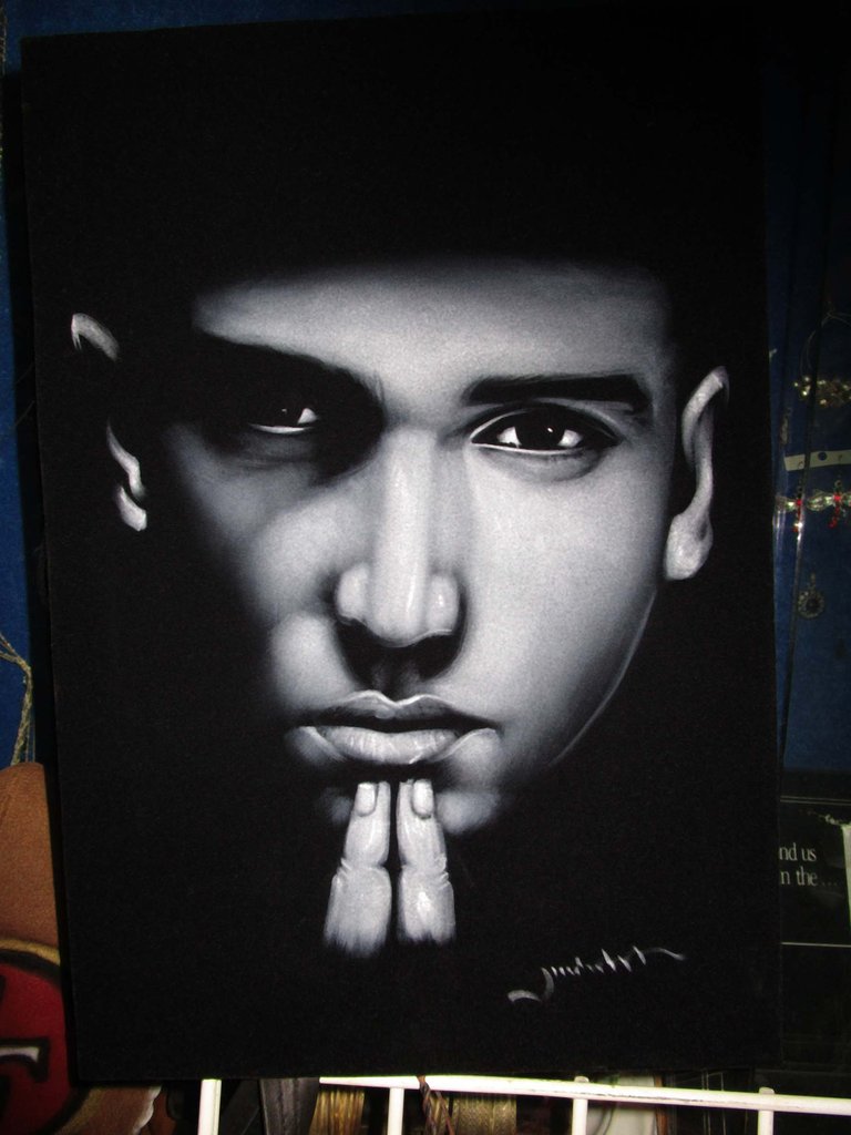 768x1024 Eminem Portrait Calvin Cordozar Broadus, Jr Original Oil - Eminem Painting