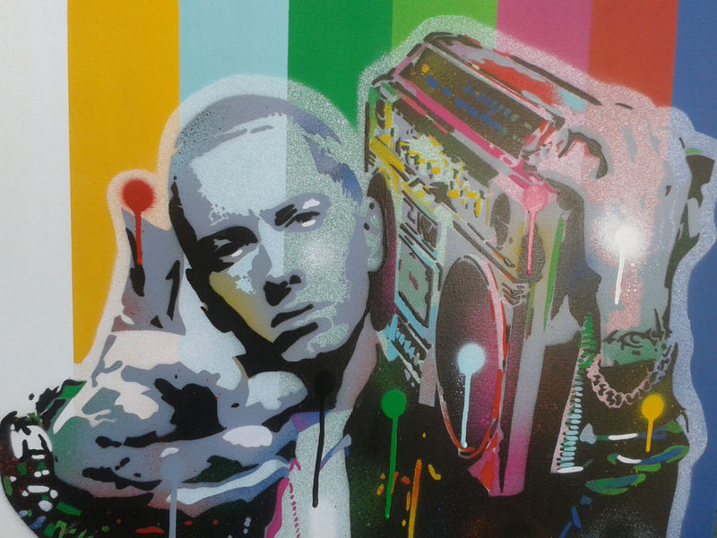 800x600 Painting Of Eminem, Stencils Amp Spray Paints On Canvas 24 By 24 I - Eminem Painting