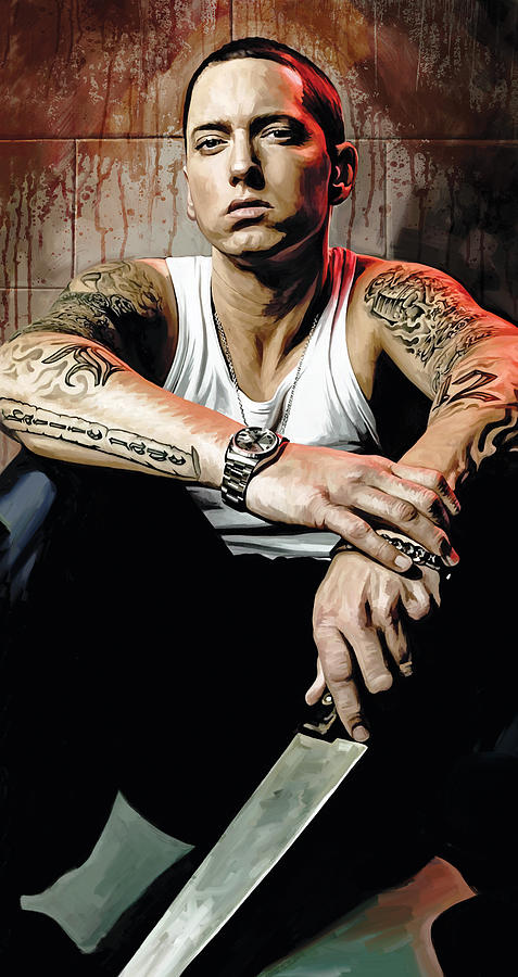 477x900 Eminemrtwork 1 Painting By Sheraz - Eminem Painting