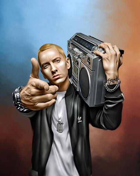 480x600 Eminem Digital Painting Get Custom Art - Eminem Painting