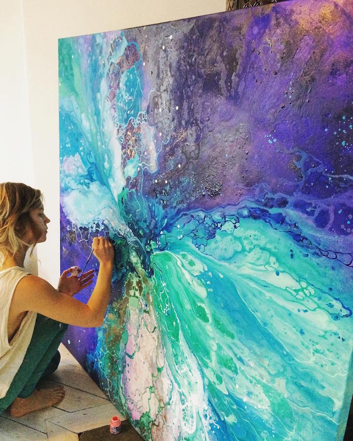 721x901 Interview Ethereal Marbled Paintings Express The Inner Light - Emma Painting