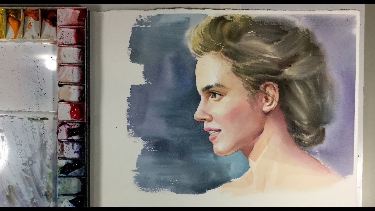 1280x720 Watercolor Painting Portrait Of Beautiful Girl Emma Watson - Emma Painting